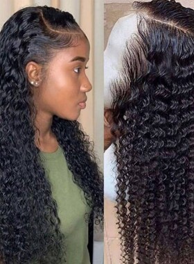 12A Jerry Curly Wig 13*4 Frontal Lace Afro Kinky Human Hair