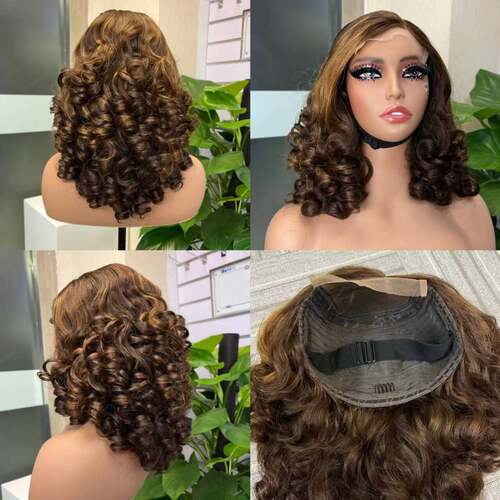 5x5 bouncy curly super double drawn SDD lace wig100% 真人发