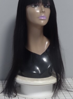 假发女全头套真人发丝齐刘海假发自然黑全新包邮厂家直销65cm