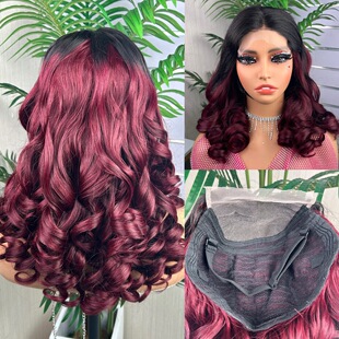 亚马逊跨境款5×5 SDD glueless loose bouncy wigs 18inch 300g