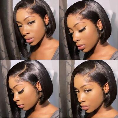 13*4 big lace glueless  human hair BOB wig large in stock
