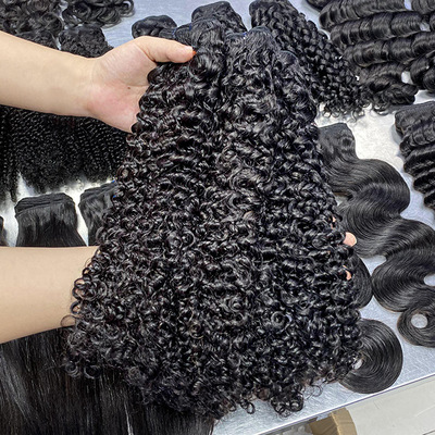 欧美真人假发女性发帘Jerry Curly Bundles Human Hair wig长卷发
