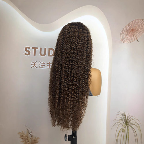 13*4蕾丝卷发小卷curly棕色卷发Jerry's curly hair真人发假发