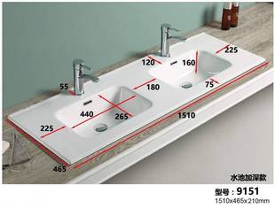 陶瓷双盆洗脸盆台上洗面盆一体双面盆双人台盆双洗手盆洗水池大