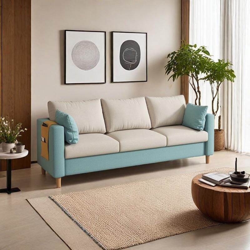 日式实木布艺沙发小户型双人三人位可拆卸洗客厅简约现代公寓包邮