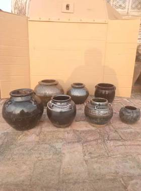 民俗老物件农村摆件酒坛子陶罐老罐子腌菜罐怀旧收藏民宿农家乐