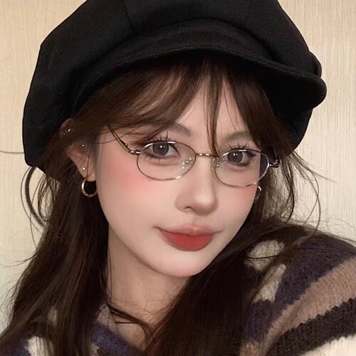 日系清冷感小框防蓝光近视眼镜