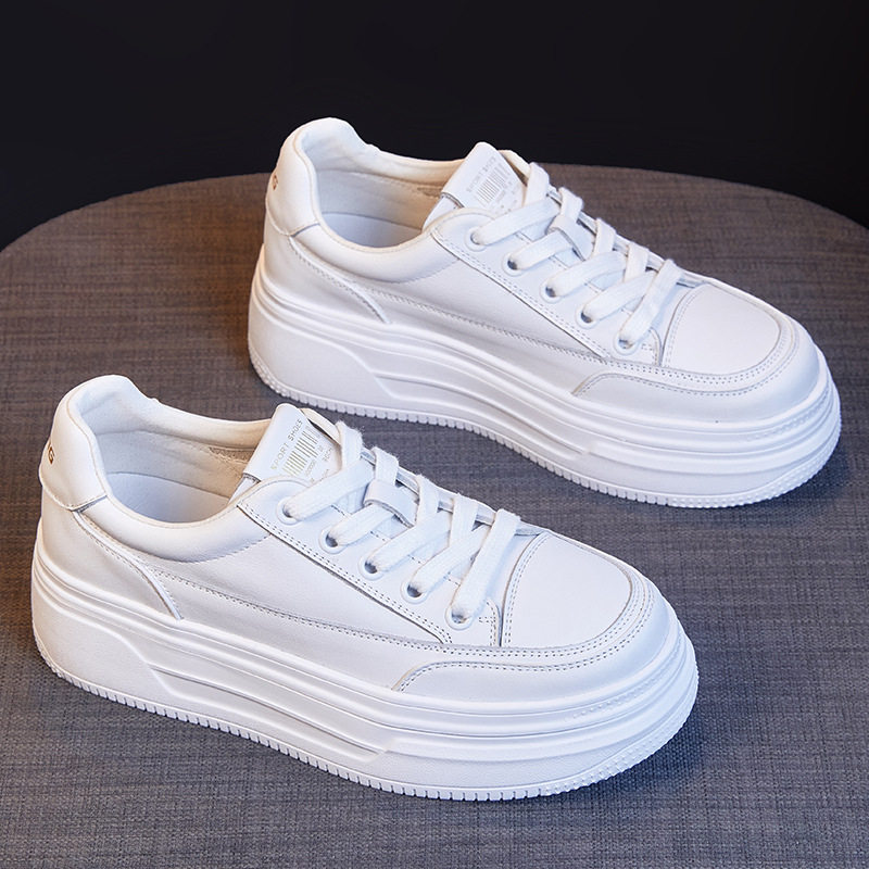 冬款奥伦真皮小白鞋女鞋新款厚底休闲板鞋平底软底超轻孕妇鞋女鞋