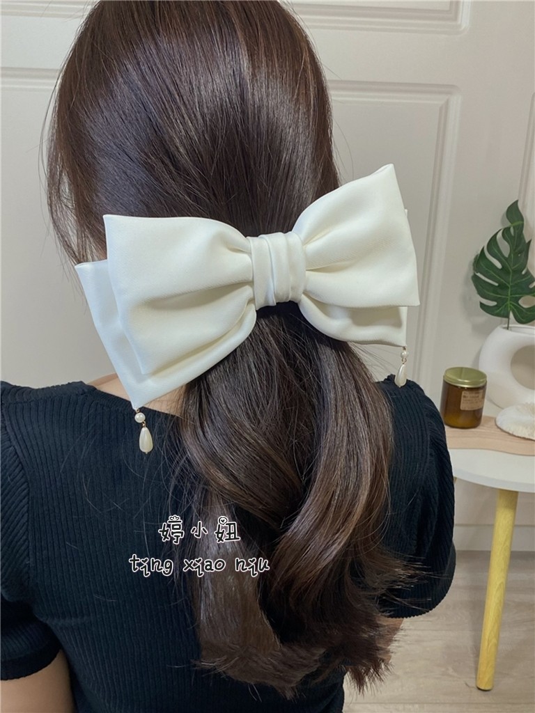 白色气质淑女公主风甜美清超大立体挺括蝴蝶结横夹弹簧夹马尾夹,饰品/流行首饰/时尚饰品新,发饰,淘宝优惠券,粉丝福利购,淘宝优惠卷