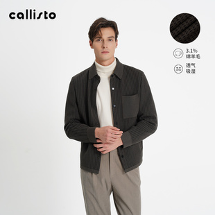 【商场同款】callisto2025秋季新品男士羊毛混纺商务休闲夹克外套