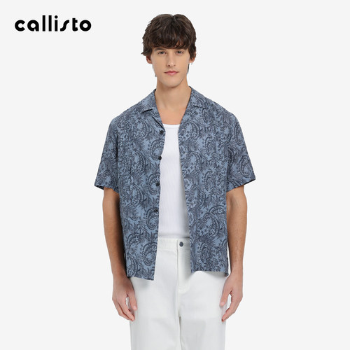 【Y′S系列商场同款】callisto2026夏季新款男士短袖植物印花衬衫