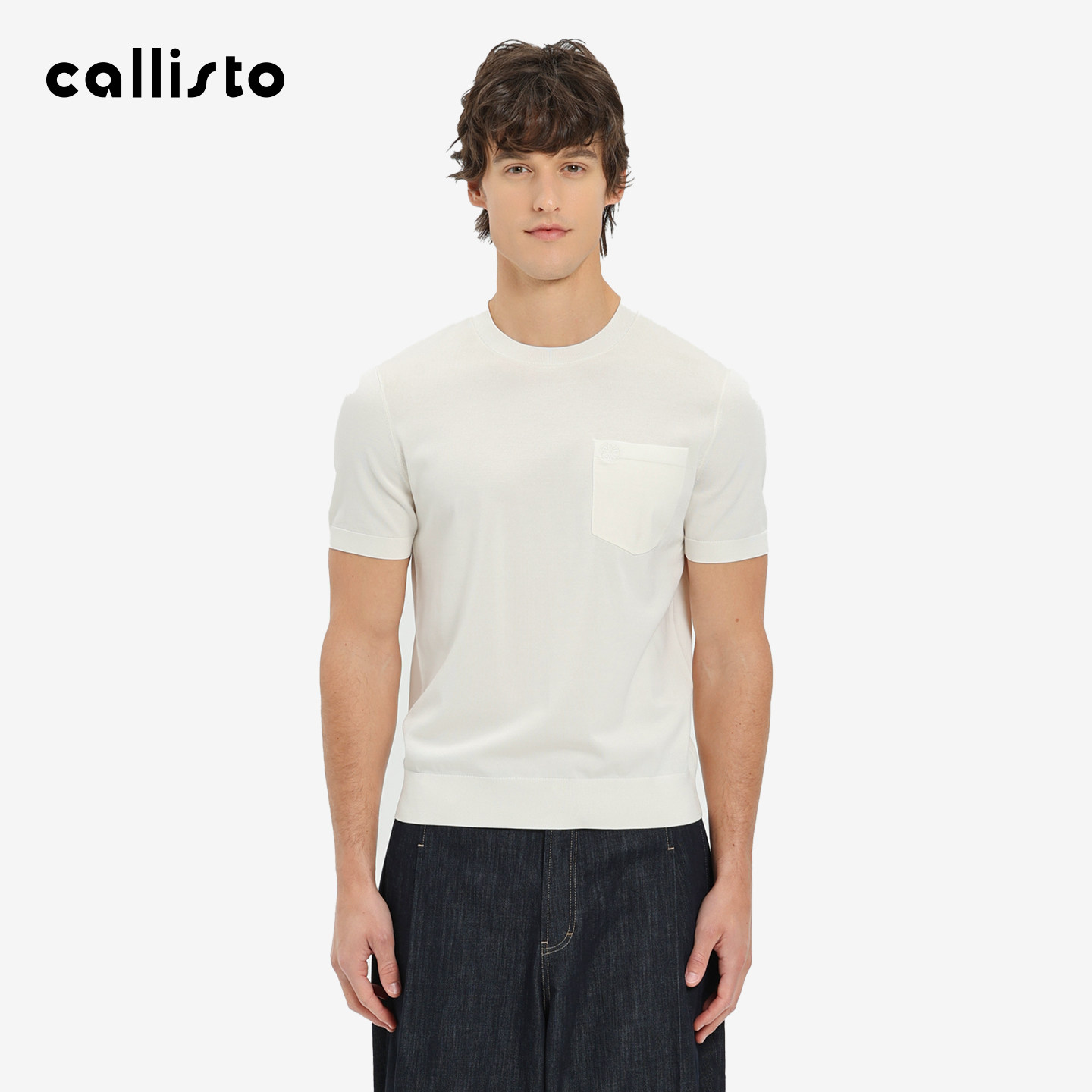 【商场同款】callisto2026夏季新款男士短袖匹马棉圆领针织T恤