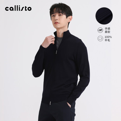 纯羊毛立领毛衣商务休闲