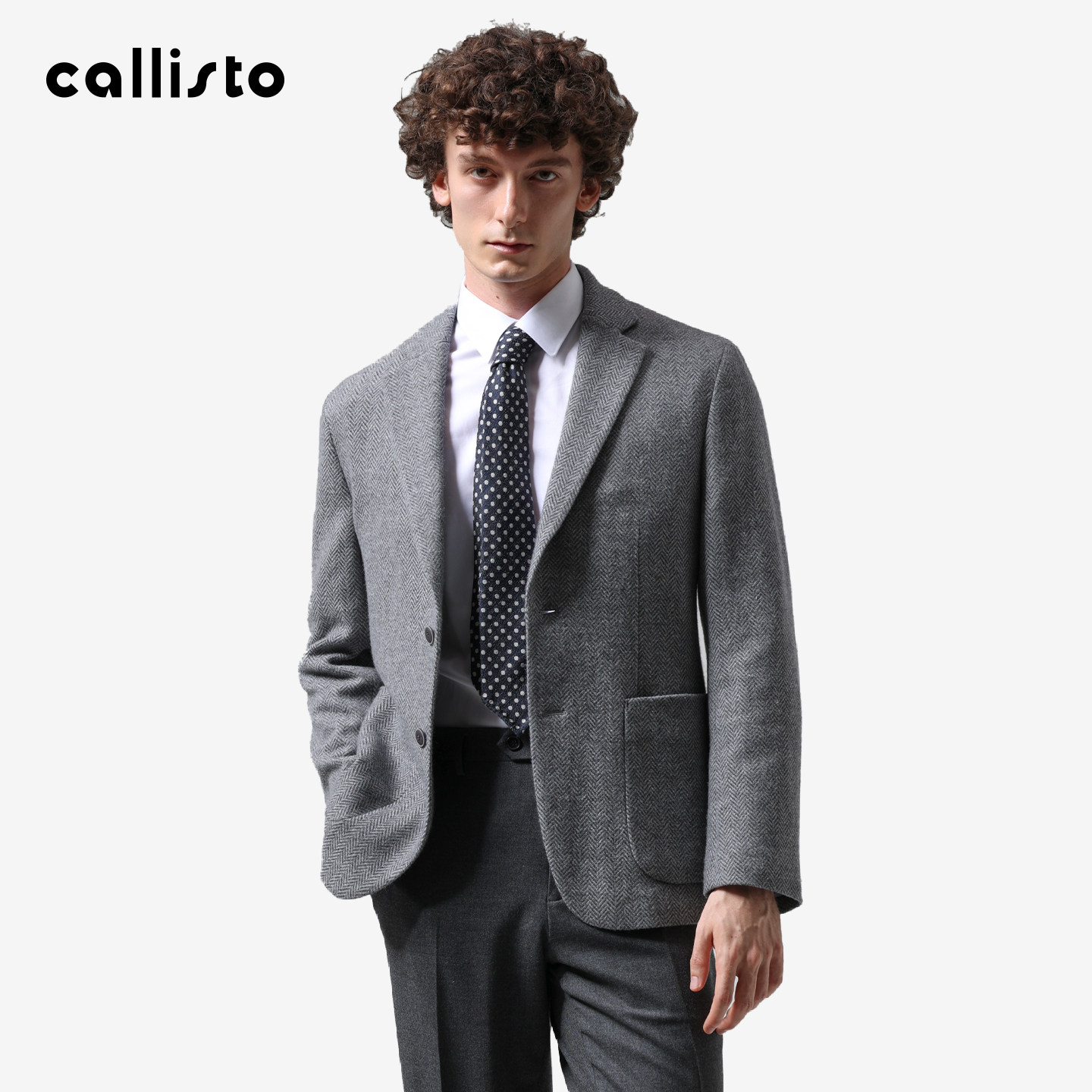 【100%山羊绒】callisto商场同款26秋冬男士轻奢羊绒单西休闲西服