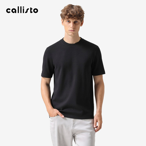 callisto男羊毛混纺短袖针织衫