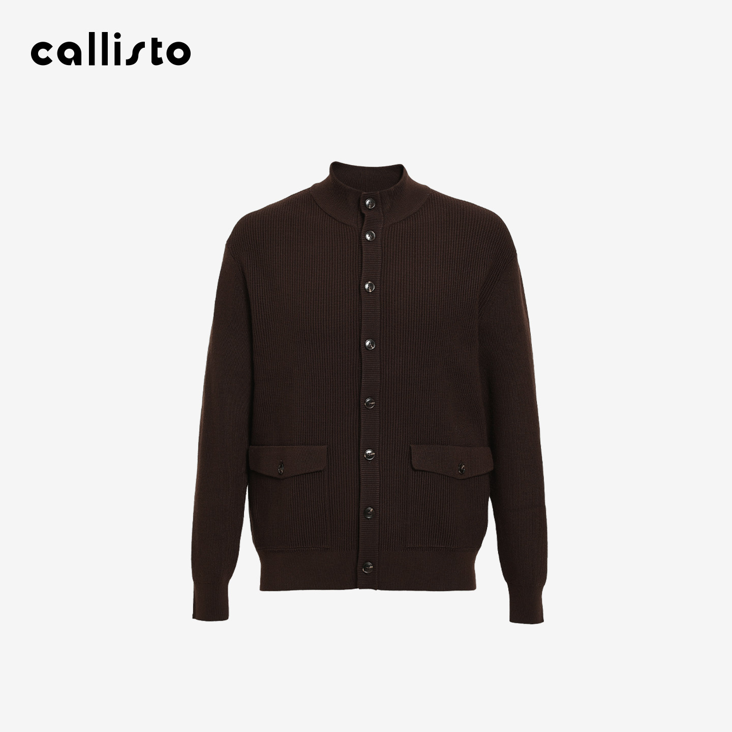 【商场同款】callisto2025秋冬新品男士羊毛混纺立领针织开衫