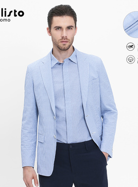 【意大利康可利尼面料】callisto卡利斯特男士西服休闲微泡纱便西