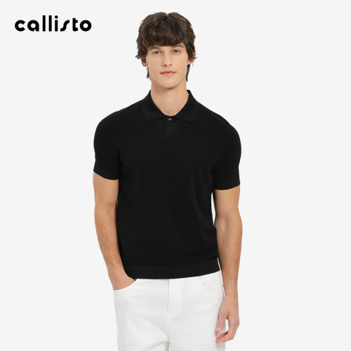 【商场同款】callisto2026春夏新款男士T恤翻领纯色多色短袖POLO