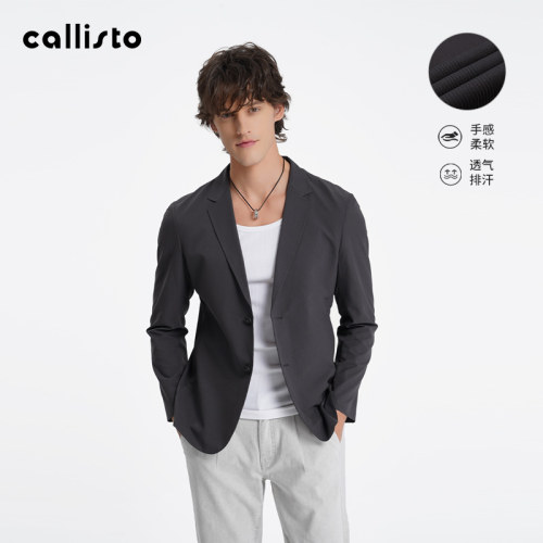【商场同款】callisto男装春新款男士平驳领休闲通勤长袖便西外套