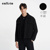 新款 callisto2025冬季 新品 秋季 男士 休闲绵羊毛翻领夹克外套