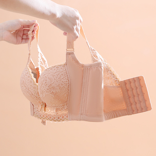调整型加厚内衣女士聚拢小胸收副乳防下垂带钢圈防外扩文胸罩蕾丝