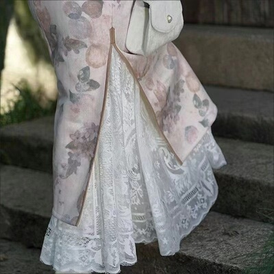 旗袍内衬裙蕾丝夏季下半身裙长款内搭防走光打底汉服叠穿国风裙子