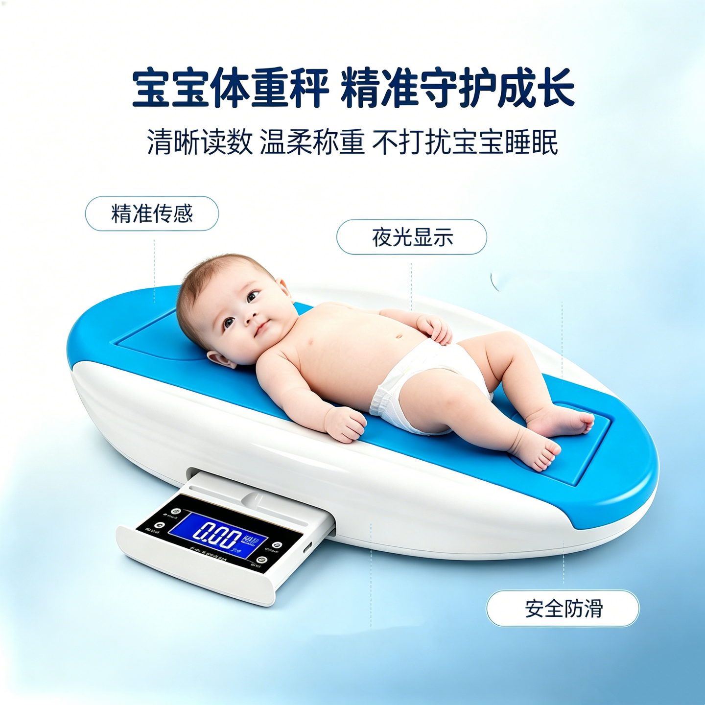 贝雅智能身高体重宝宝称精准家用婴儿成长体重秤高精度健康婴儿秤