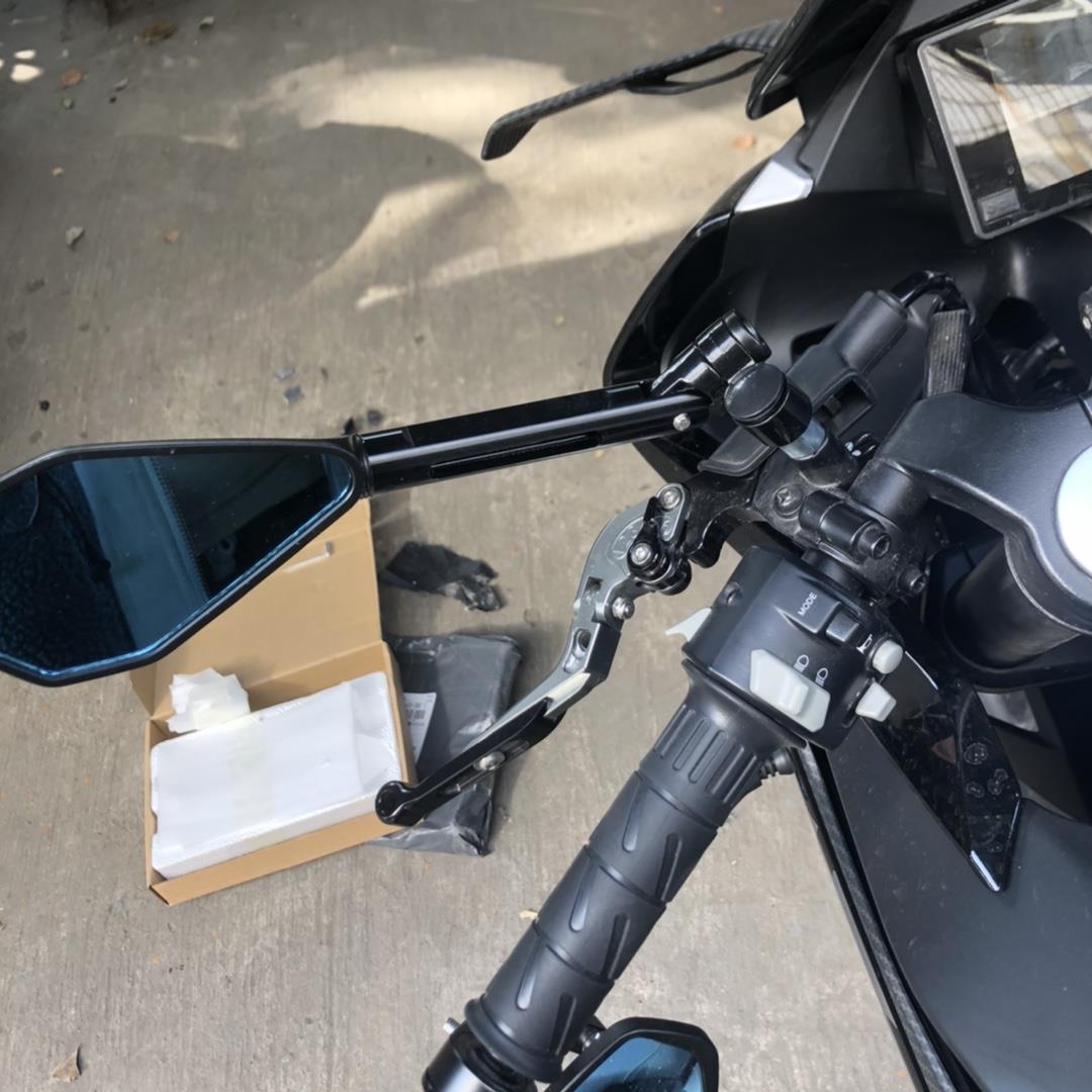 适用摩托车春风狒狒ST 150NK 250NK400 650改装后视镜蓝光反光镜