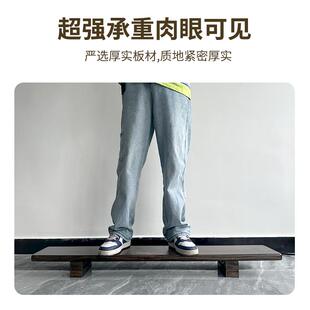 电脑显示器增高架实木办公桌搭屏幕置物架桌面胡桃支架加宽底座台