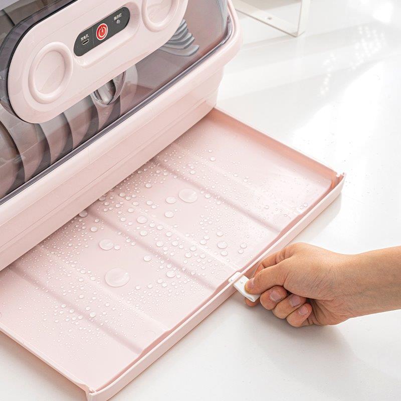 佳典梓柠沥水翻盖新款厨房多功能消毒碗架抽屉式装碟盘家用多功能