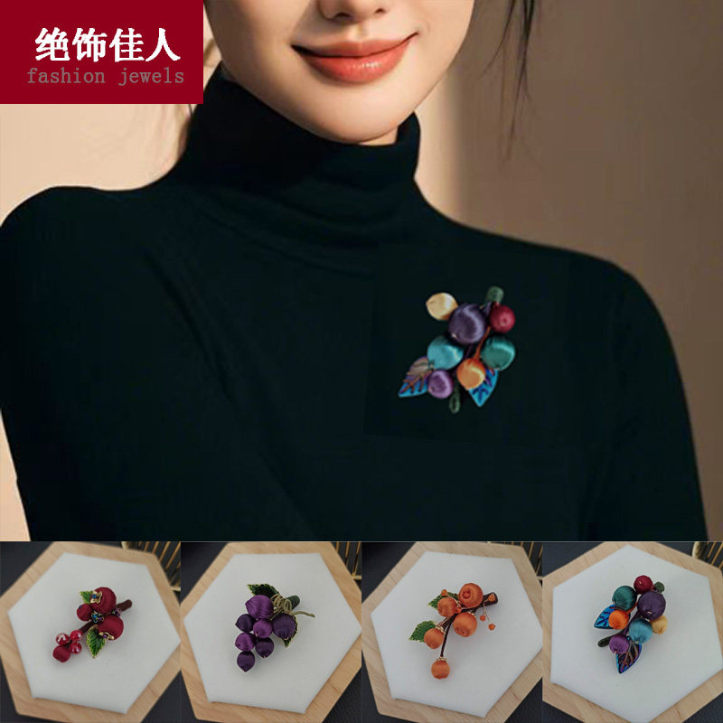 中国风非遗缠花胸针衣服点缀配饰图片