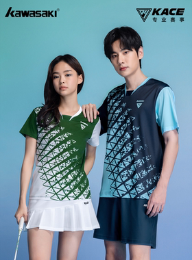 川崎羽毛球服男女款速干T恤透气运动短袖上衣比赛训练韩风KACE