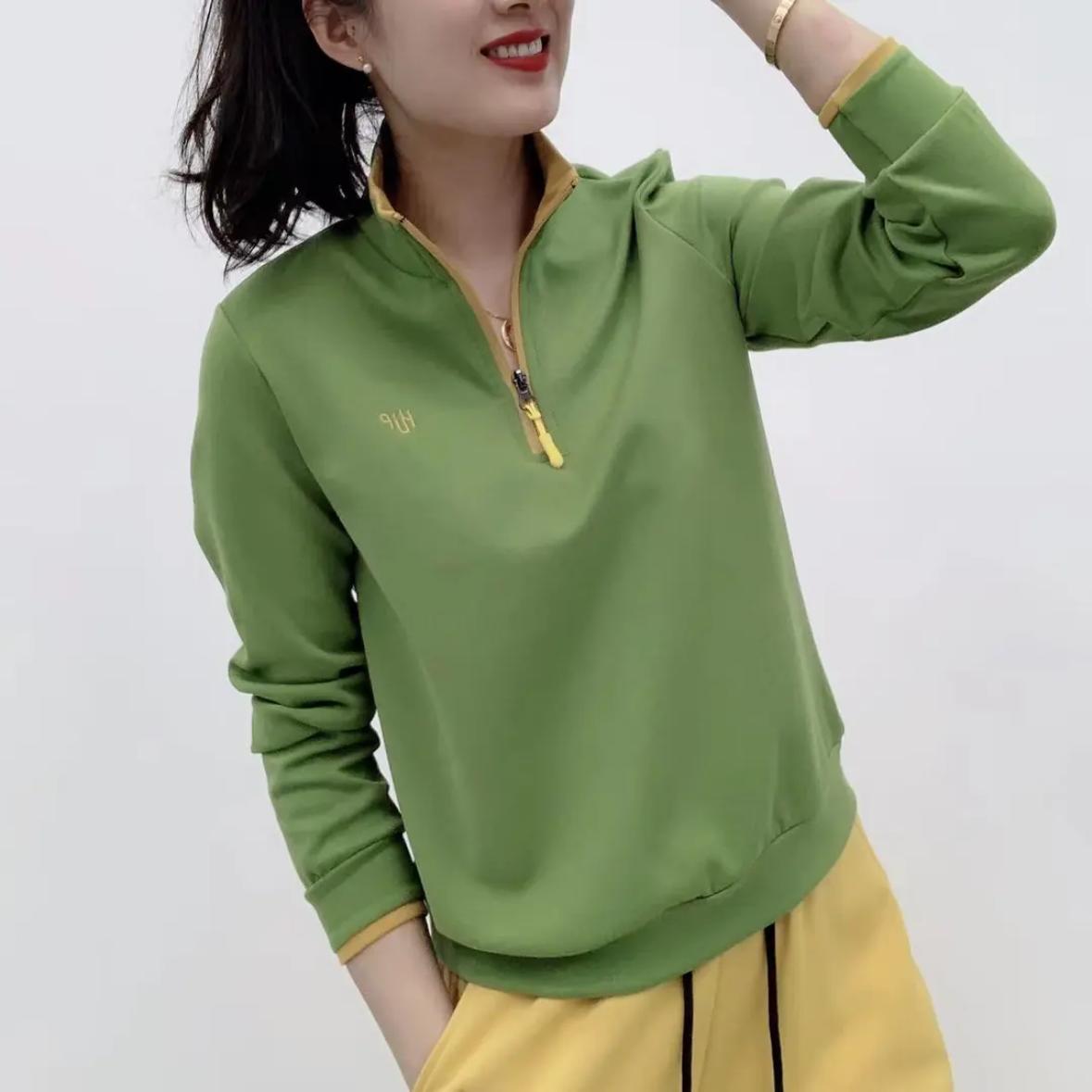 纯色刺绣卫衣时尚洋气百搭打底衫