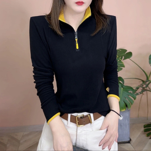 冬季新款半拉链立领双面绒气质百搭显瘦减龄设计感小众拼接上衣女