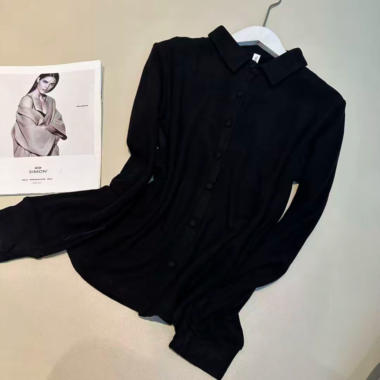 冬季新款双面绒保暖衬衫领打底衫