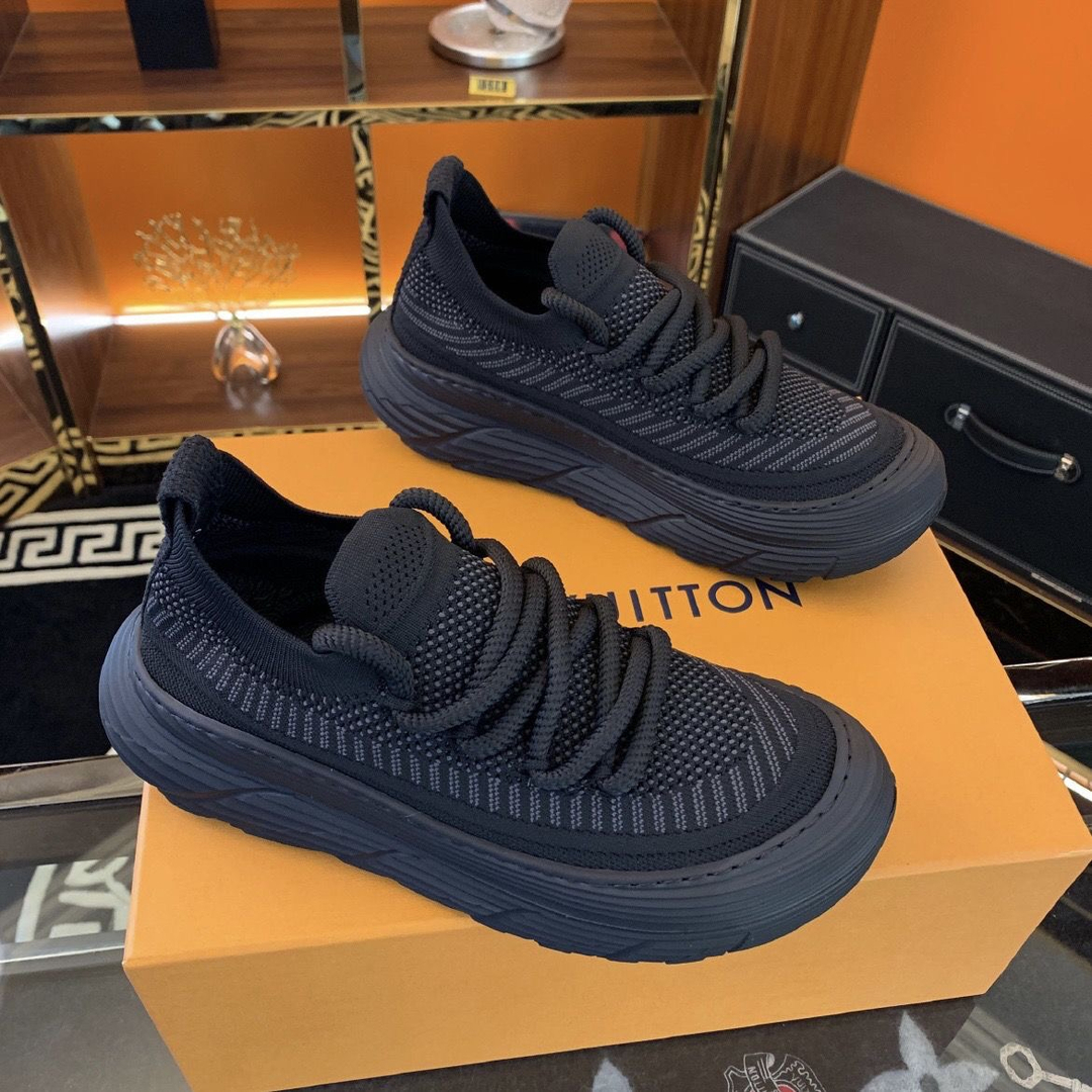 温州思余精品男鞋春夏2024新运动休闲鞋厚底飞织一脚蹬袜子透气鞋