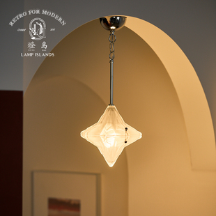 Deco星星玻璃吊灯设计师玄关过道卧室床头灯 Art 灯岛 中古法式