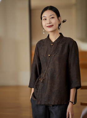 布小匠旗袍上衣女国风盘扣衬衫