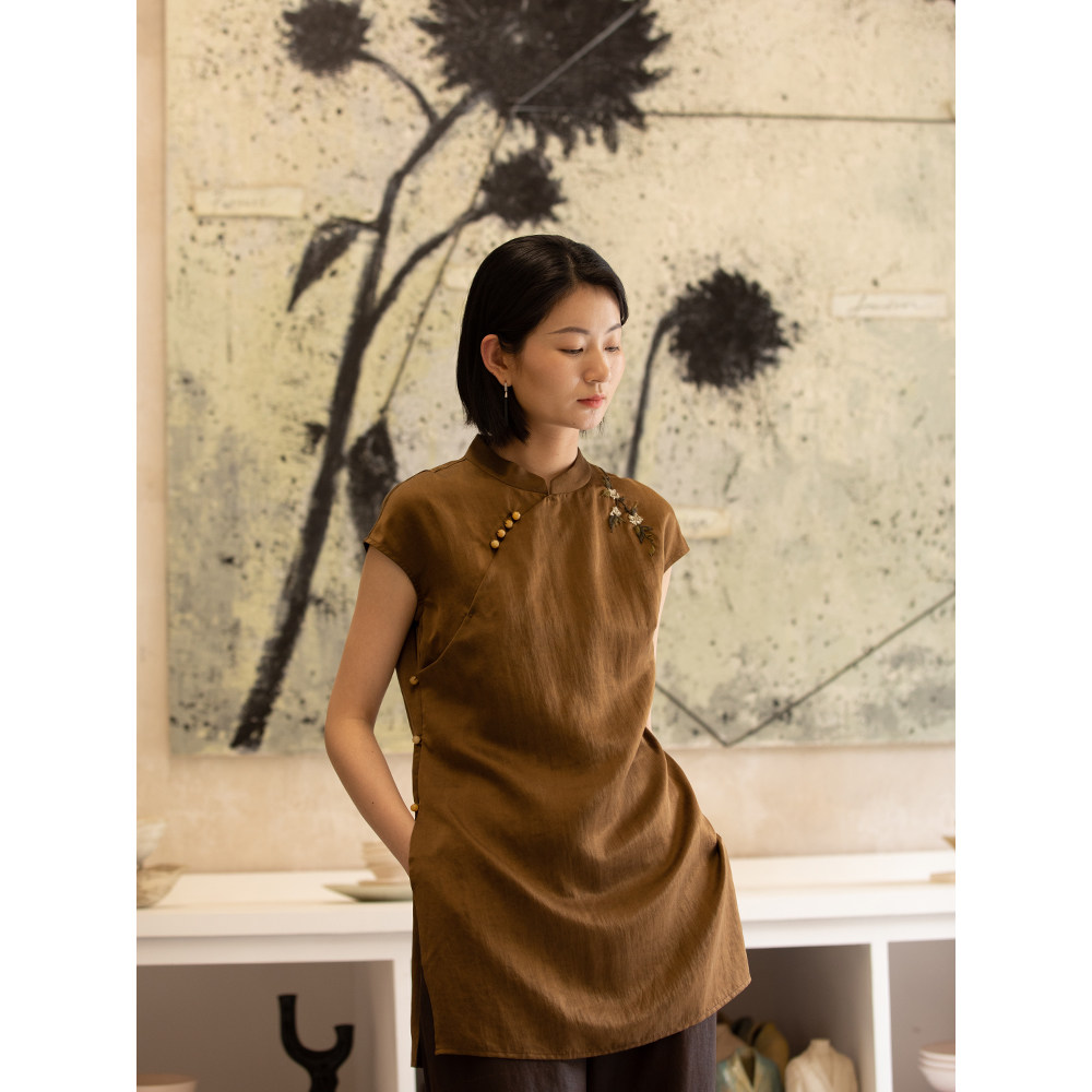 布小匠宽松文艺复古套头桑蚕丝