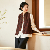 布小匠原创设计中开镂空高级红色马甲女2025新款 国风马夹 新中式