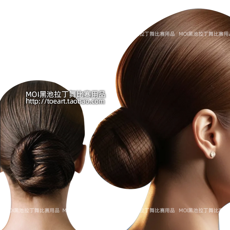 拉丁舞比赛隐形发网配饰套装丸子头网兜假发配件儿童专业盘发黑色