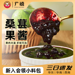 含果肉粒树莓草莓酱果茸商用刨冰烘焙奶茶店专用 广禧桑葚果酱2KG