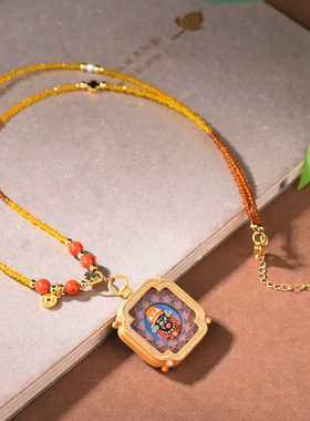 药香灰扎基拉姆新中式唐卡吊坠绳