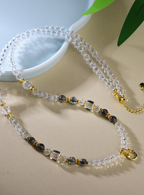 手工编织水晶吊坠绳女款万能通用可调节项链绳挂饰配件百搭锁骨链