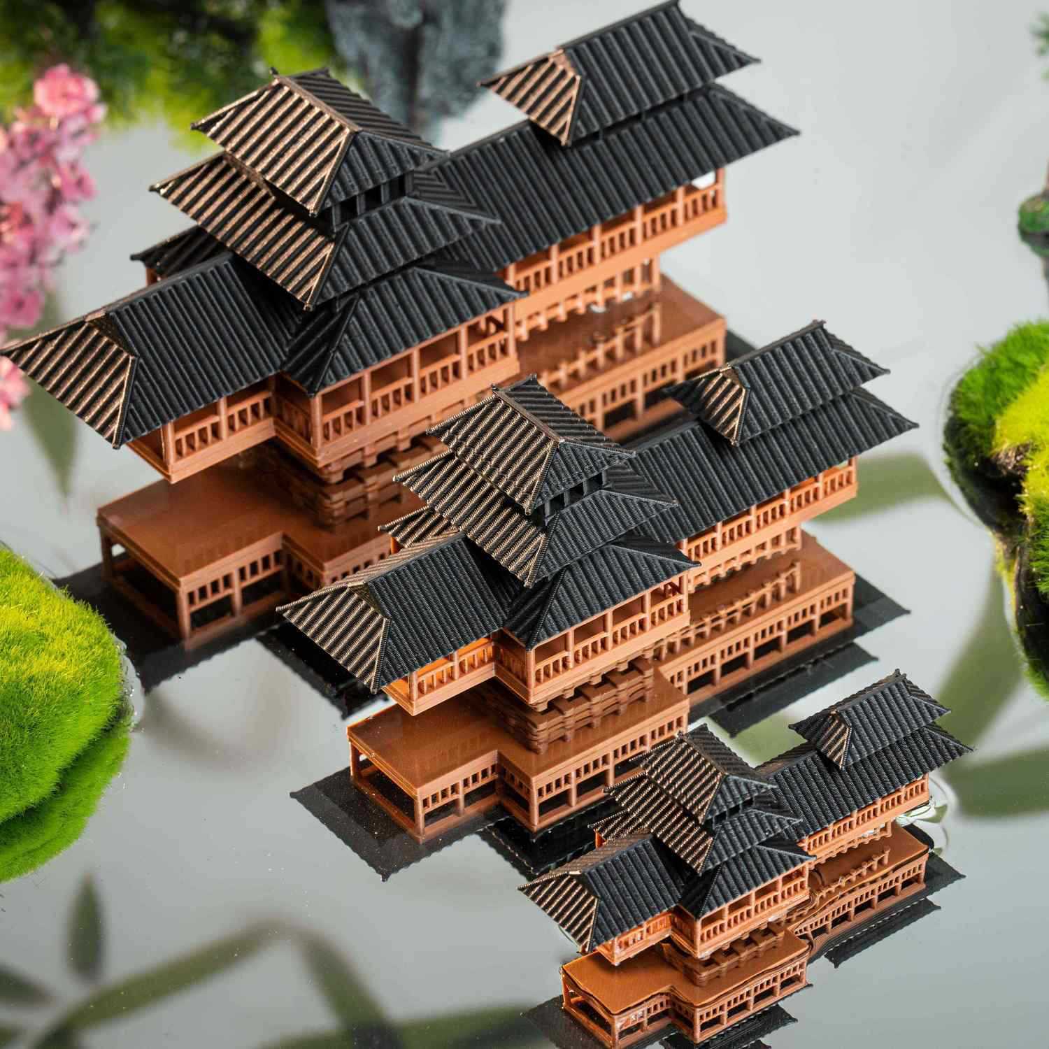 微景观房屋古建筑吸水石廊桥假山水陆缸山水盆景3D打印造景小摆件