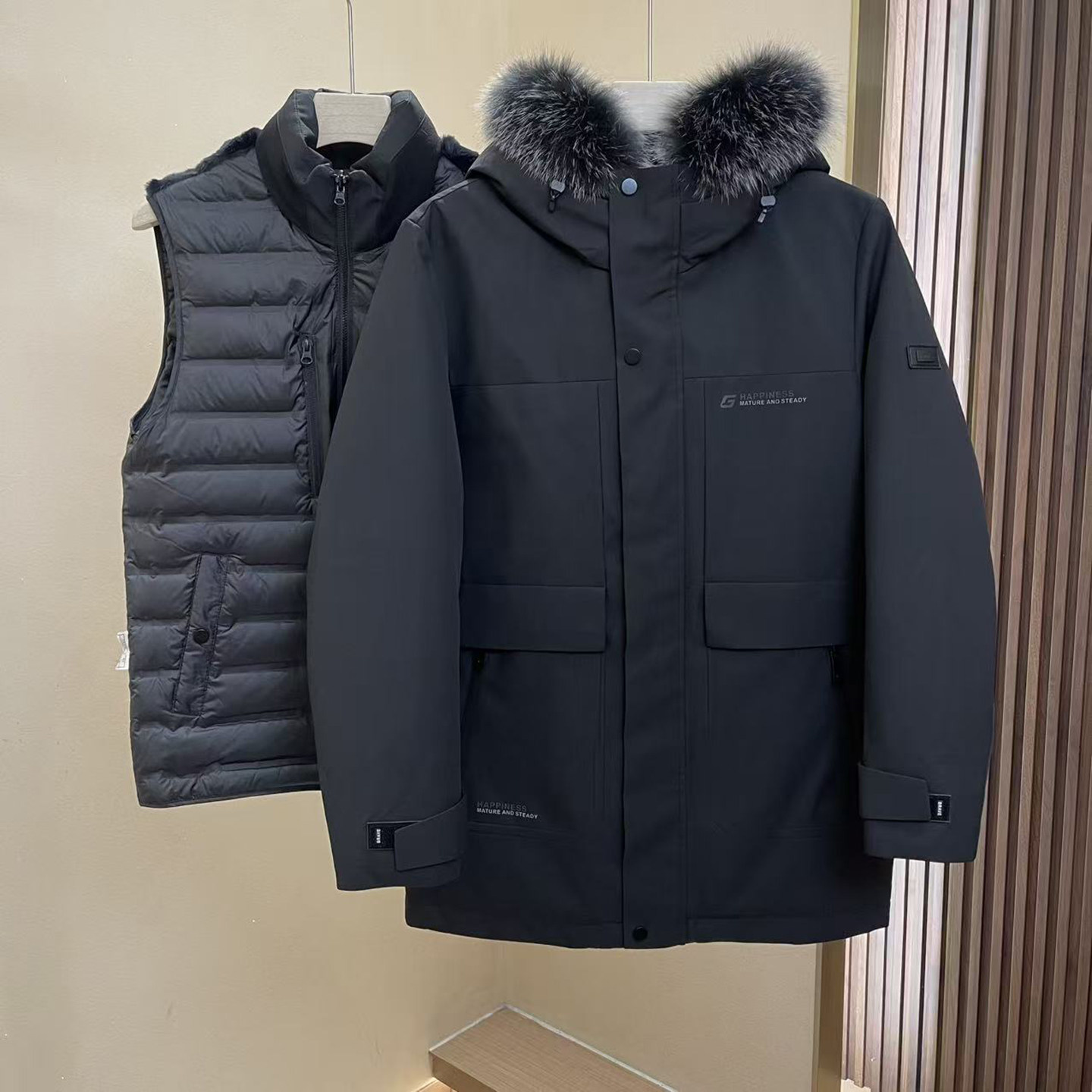 可拆皮草马甲内胆过冬加厚羽绒服