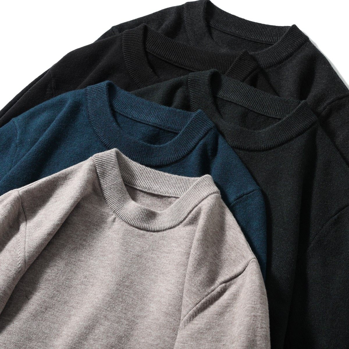 13羊毛混纺毛衣圆领弹力针织衫男