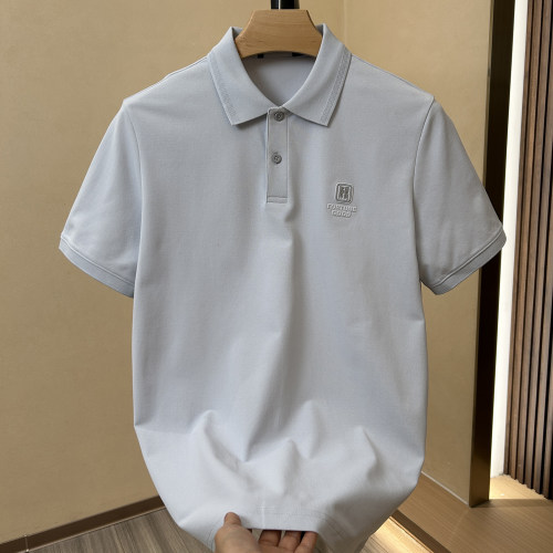 夏季清爽浅蓝速干透气POLO衫男