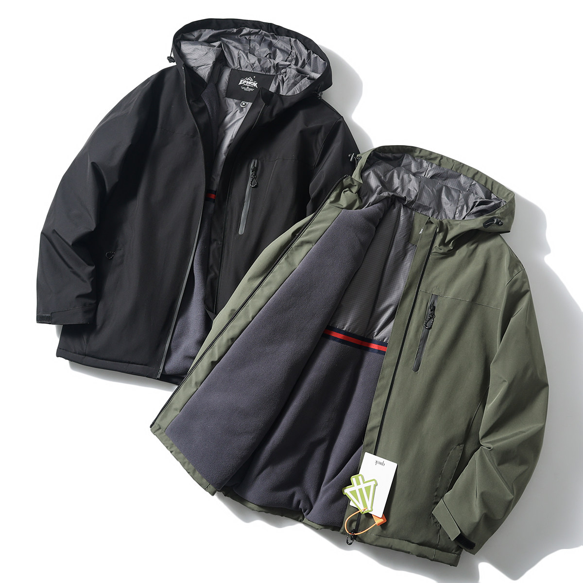 摇粒绒内里！户外防水运动休闲连帽风衣男装秋冬季夹棉工装夹克,男装,棉衣,淘宝优惠券,粉丝福利购,淘宝优惠卷