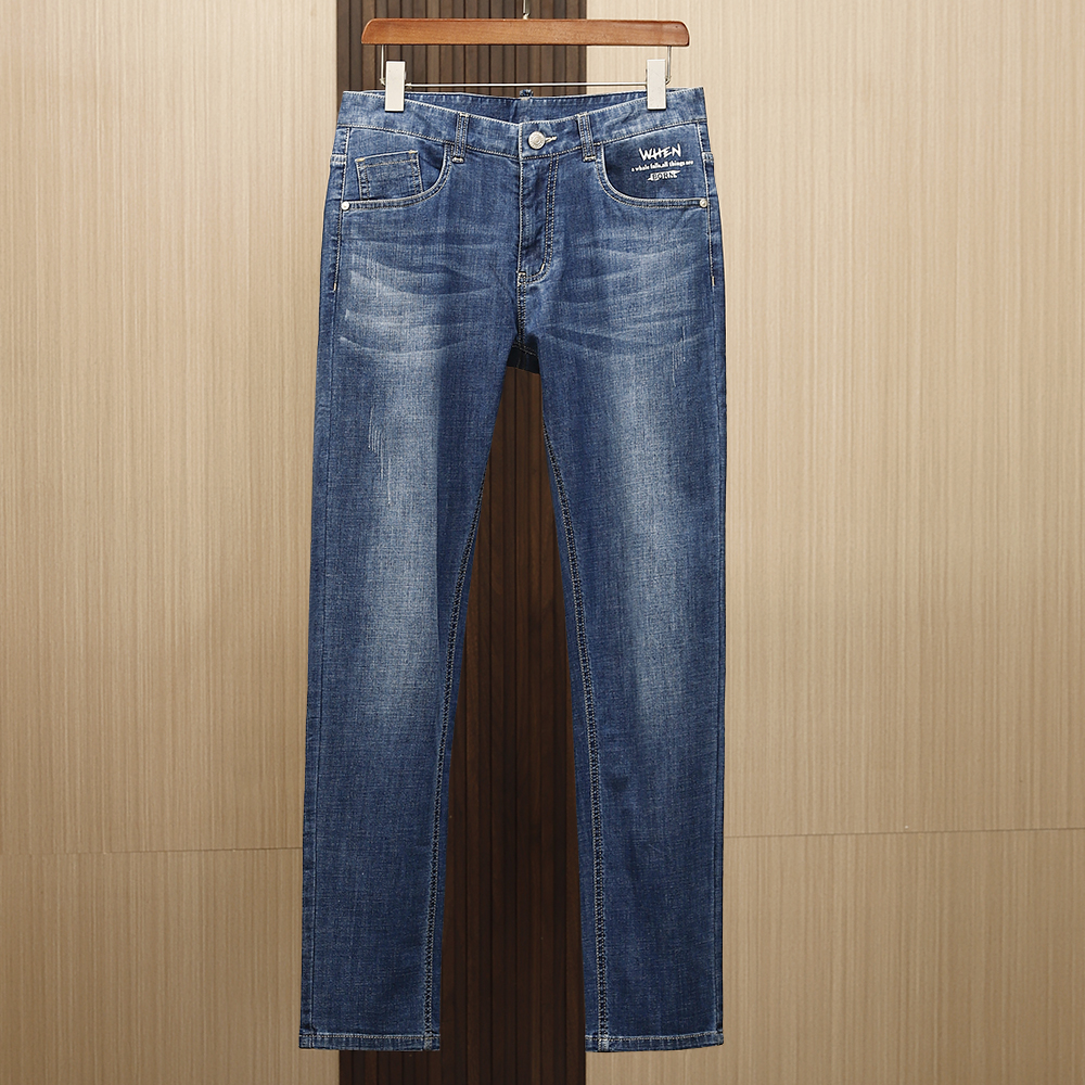 超薄透气88棉修身弹力夏季牛仔裤